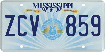 MS license plate ZCV859