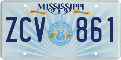MS license plate ZCV861
