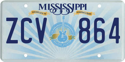 MS license plate ZCV864