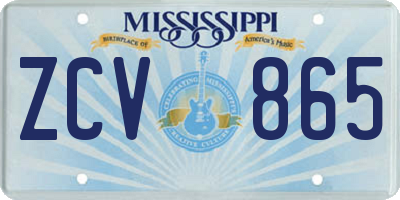MS license plate ZCV865