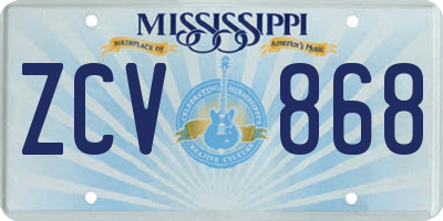 MS license plate ZCV868