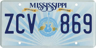 MS license plate ZCV869