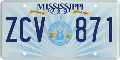 MS license plate ZCV871