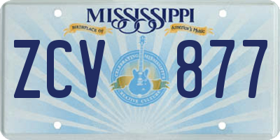 MS license plate ZCV877