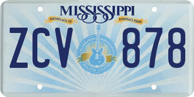 MS license plate ZCV878