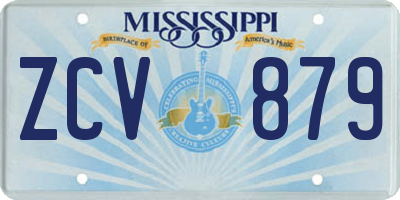 MS license plate ZCV879