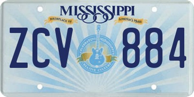 MS license plate ZCV884