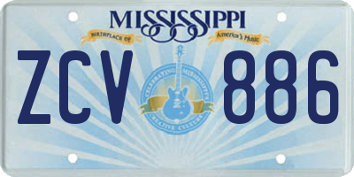 MS license plate ZCV886