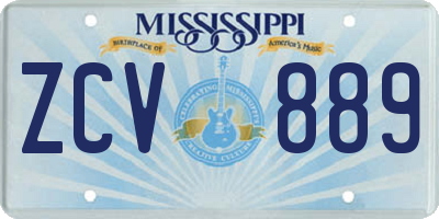 MS license plate ZCV889