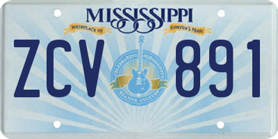 MS license plate ZCV891