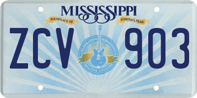 MS license plate ZCV903