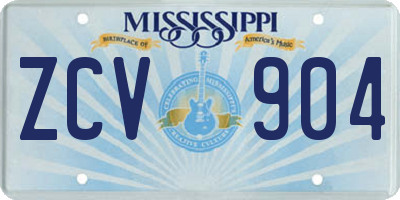 MS license plate ZCV904