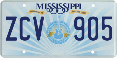 MS license plate ZCV905