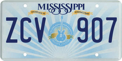 MS license plate ZCV907