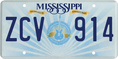 MS license plate ZCV914