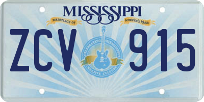 MS license plate ZCV915