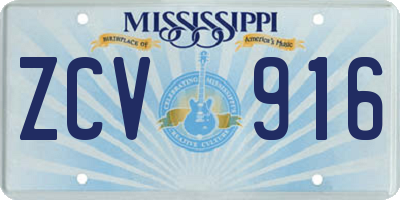 MS license plate ZCV916