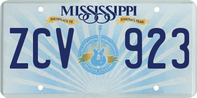 MS license plate ZCV923