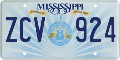 MS license plate ZCV924