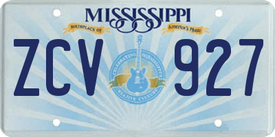 MS license plate ZCV927