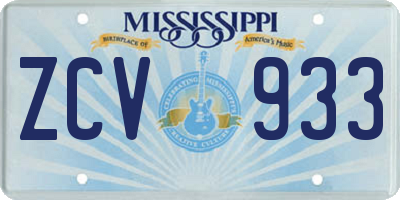 MS license plate ZCV933