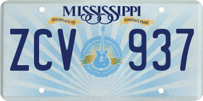 MS license plate ZCV937