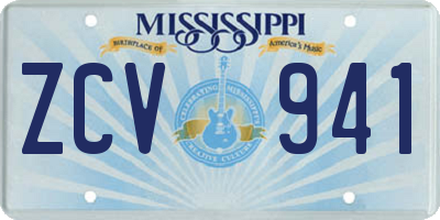 MS license plate ZCV941