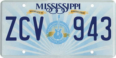 MS license plate ZCV943