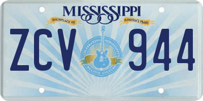 MS license plate ZCV944