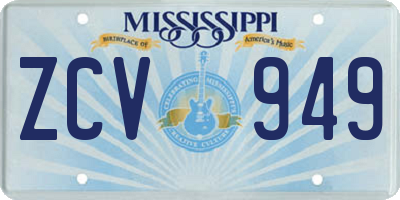 MS license plate ZCV949
