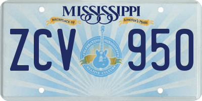 MS license plate ZCV950