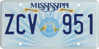 MS license plate ZCV951