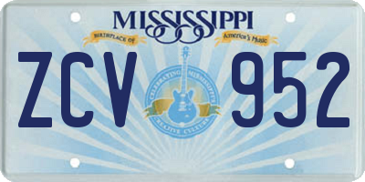 MS license plate ZCV952