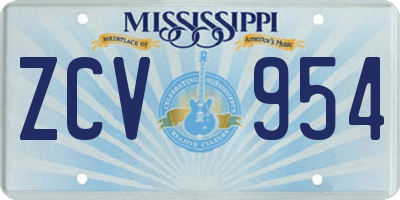MS license plate ZCV954
