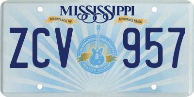 MS license plate ZCV957