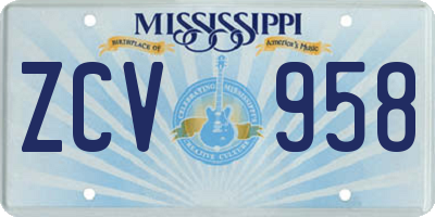 MS license plate ZCV958