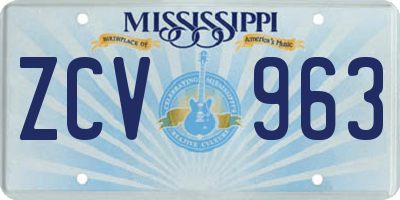 MS license plate ZCV963