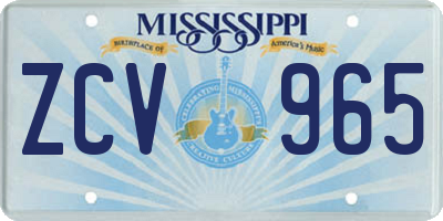 MS license plate ZCV965