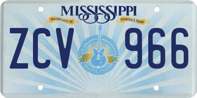 MS license plate ZCV966