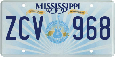MS license plate ZCV968