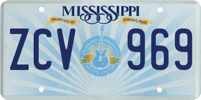 MS license plate ZCV969