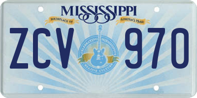 MS license plate ZCV970
