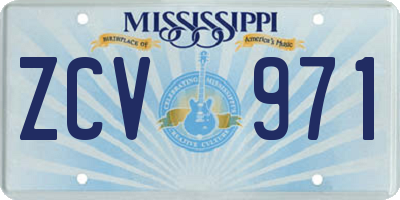 MS license plate ZCV971