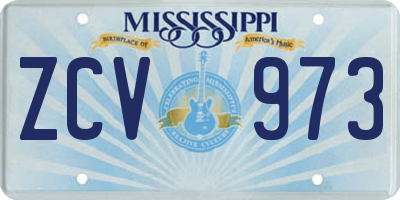 MS license plate ZCV973