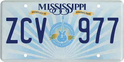 MS license plate ZCV977