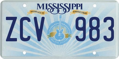 MS license plate ZCV983