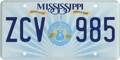 MS license plate ZCV985