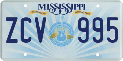 MS license plate ZCV995