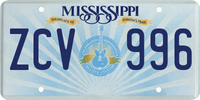 MS license plate ZCV996
