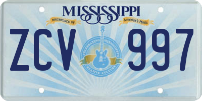MS license plate ZCV997